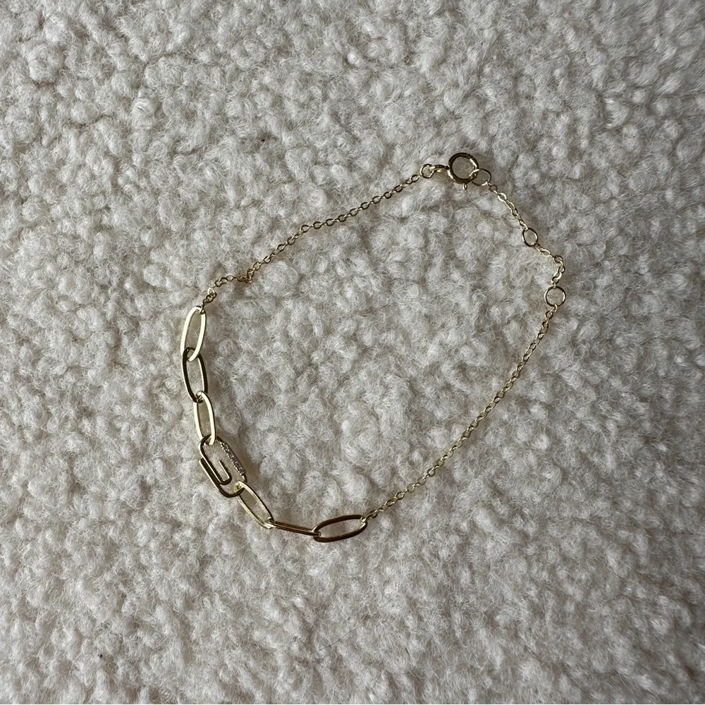 Adina Eden Pave Safety Pin Paperclip Bracelet, Women’s Dainty Charm Jewelry